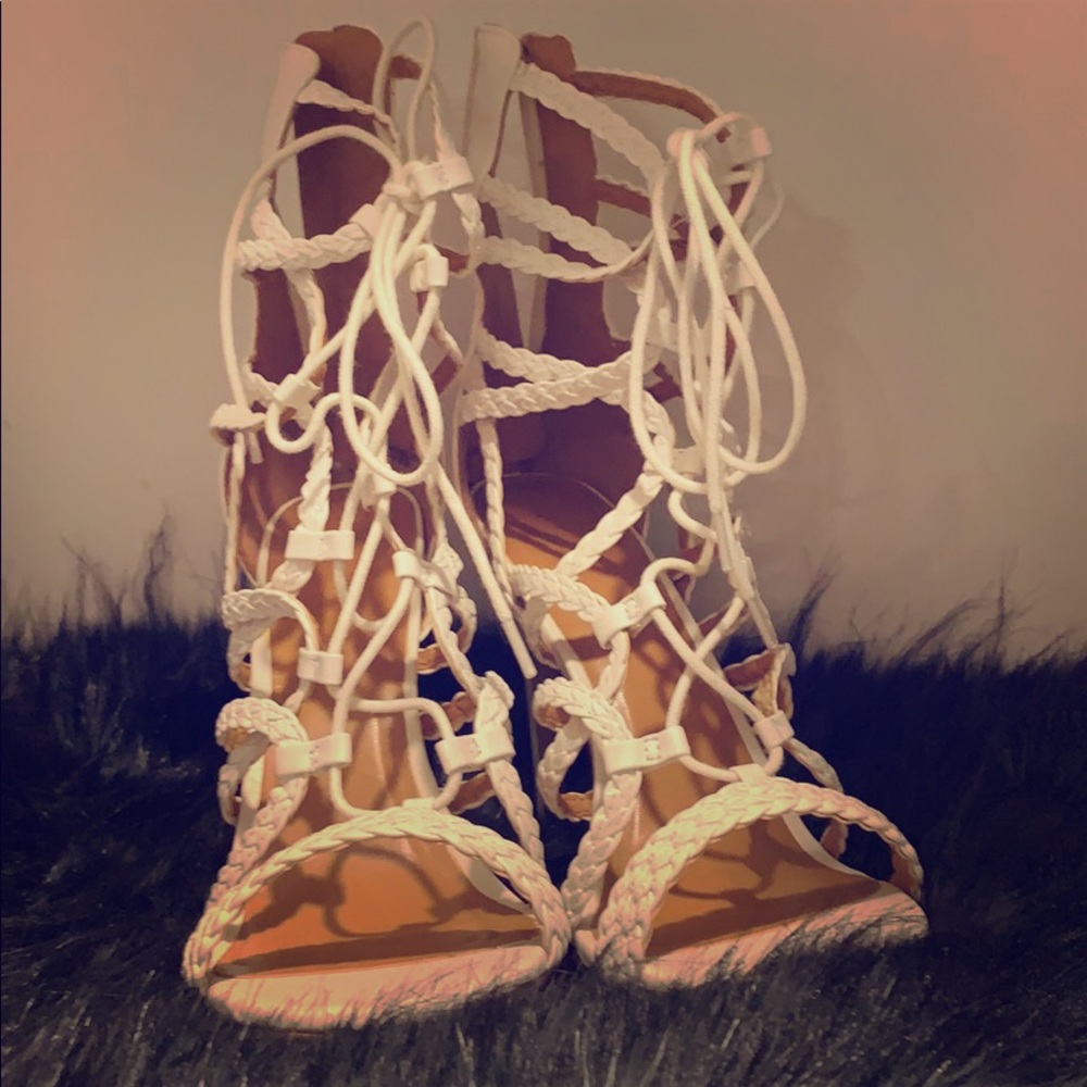 Charlotte Russe White Baili Heels